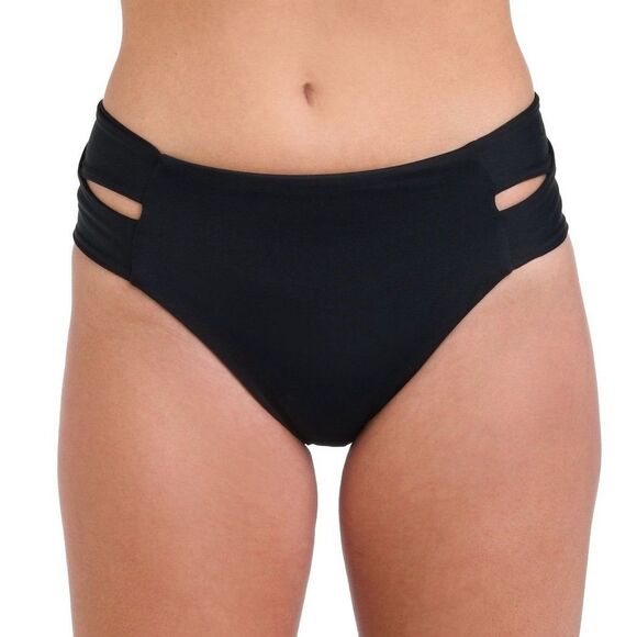 La Blanca Black Island Goddess Mid-Waist Keyhole Bottom 8 - Picture 1 of 4